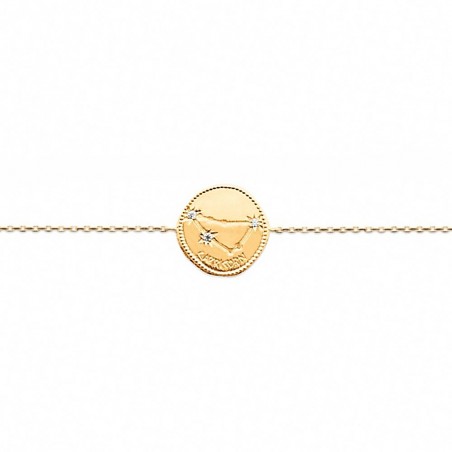 Bracelet constellation Capricorne plaqué or zirconium