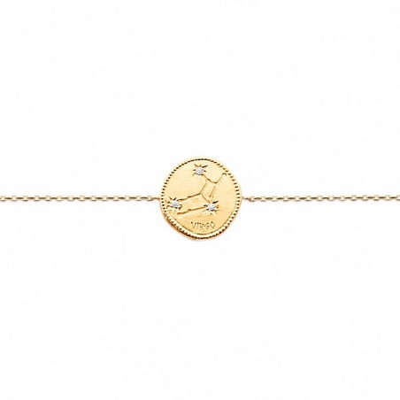 Bracelet constellation Vierge plaqué or zirconium