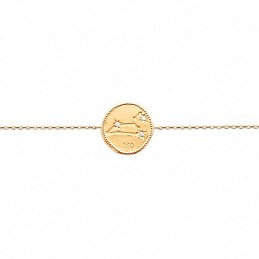 Bracelet constellation Lion plaqué or zirconium
