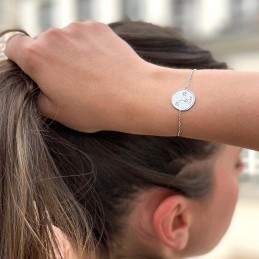 Bracelet constellation Cancer argent zirconium