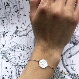 Bracelet constellation Verseau argent zirconium