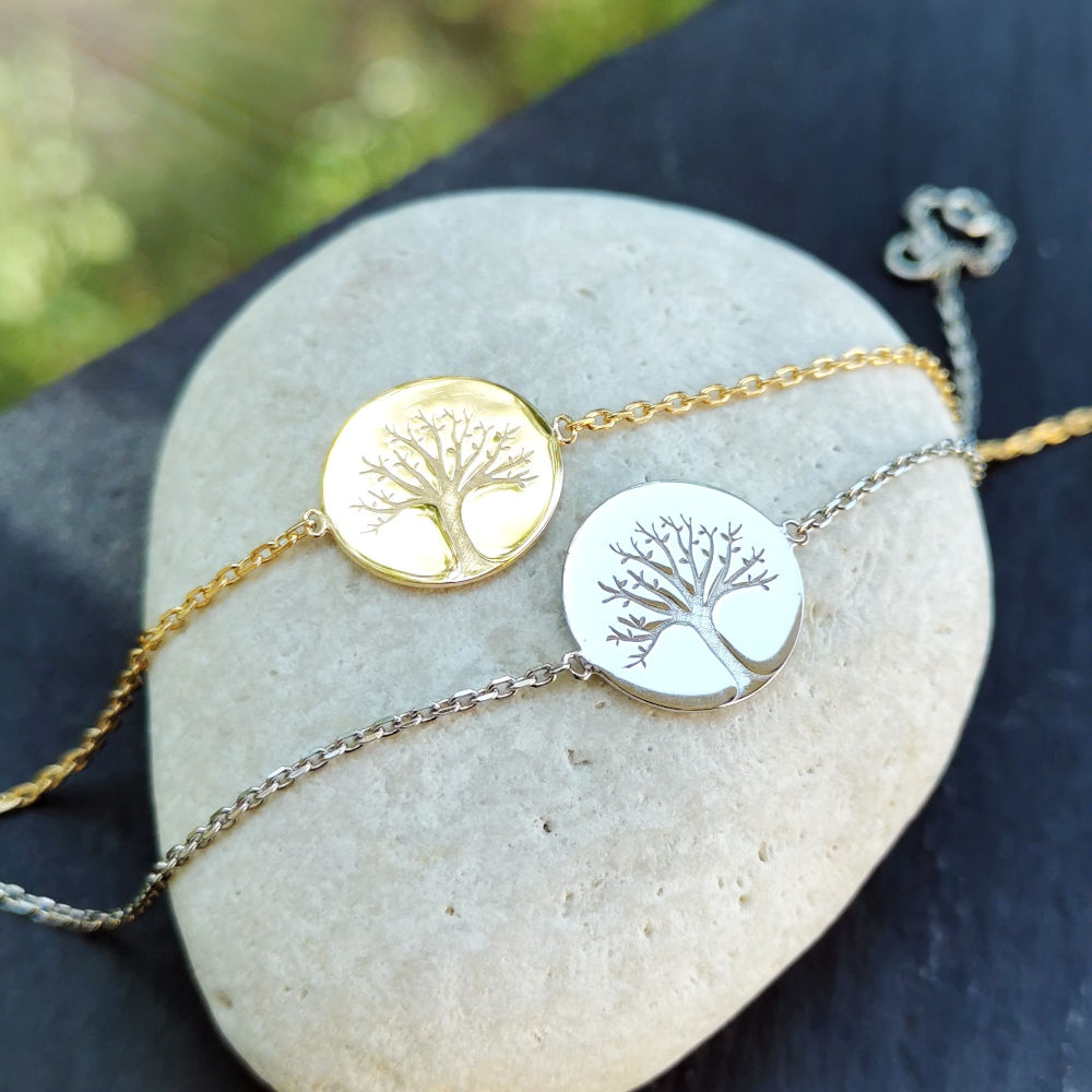 Bracelet Arbre de Vie en Plaqué ou Argent personnalisable